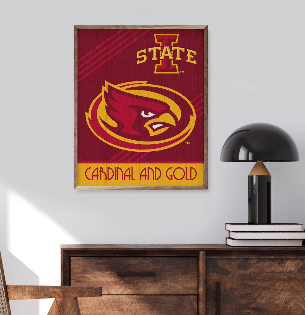 Retro Poster Iowa State 16x20 / Red