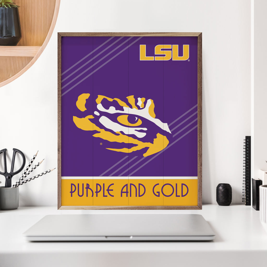 Retro Poster LSU 16x20 / Purple