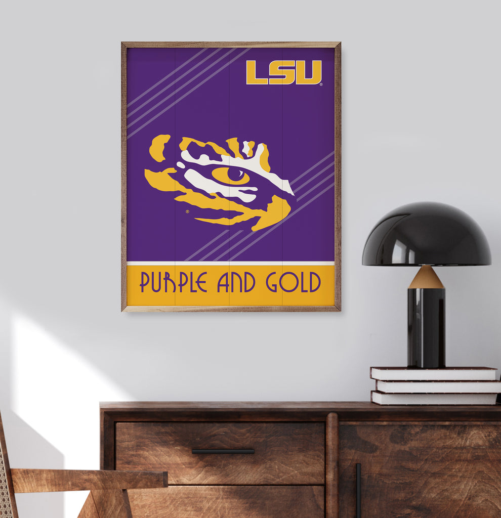 Retro Poster LSU 16x20 / Purple