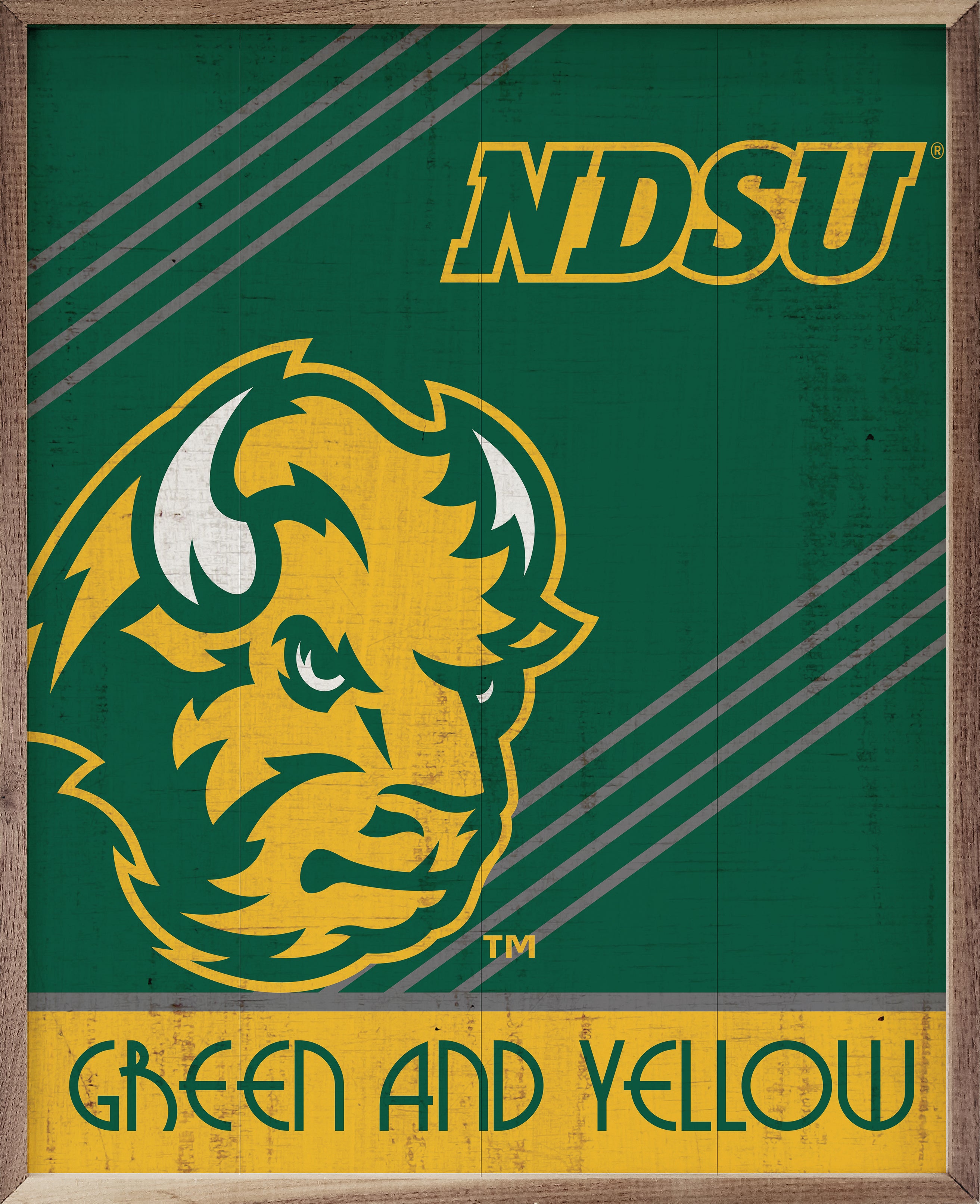 Retro Poster North Dakota State 16x20 / Green