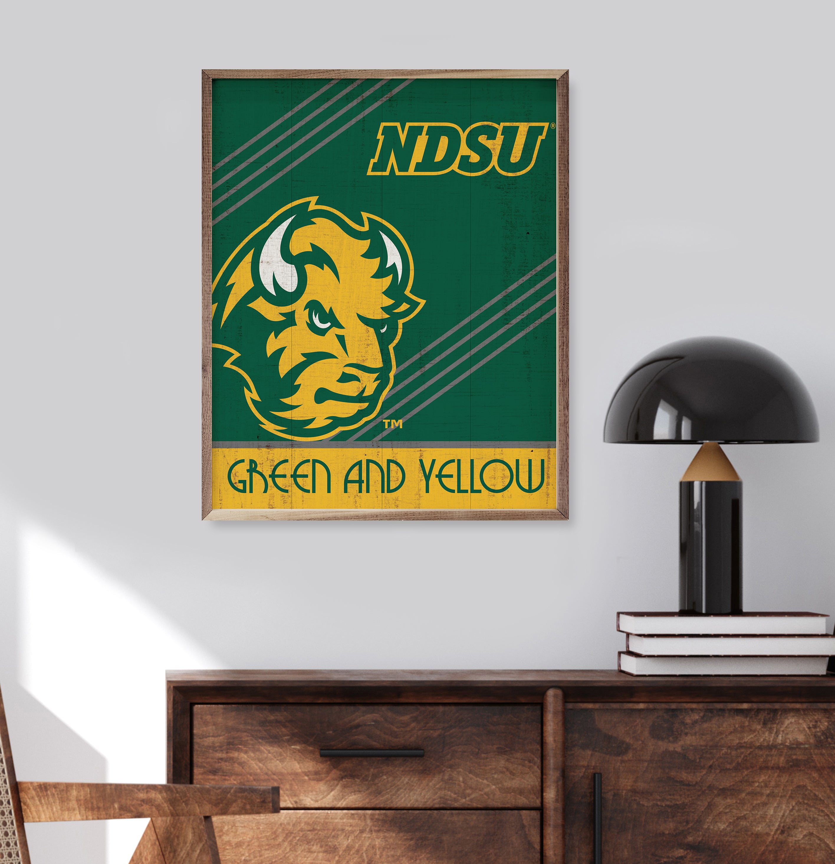 Retro Poster North Dakota State 16x20 / Green