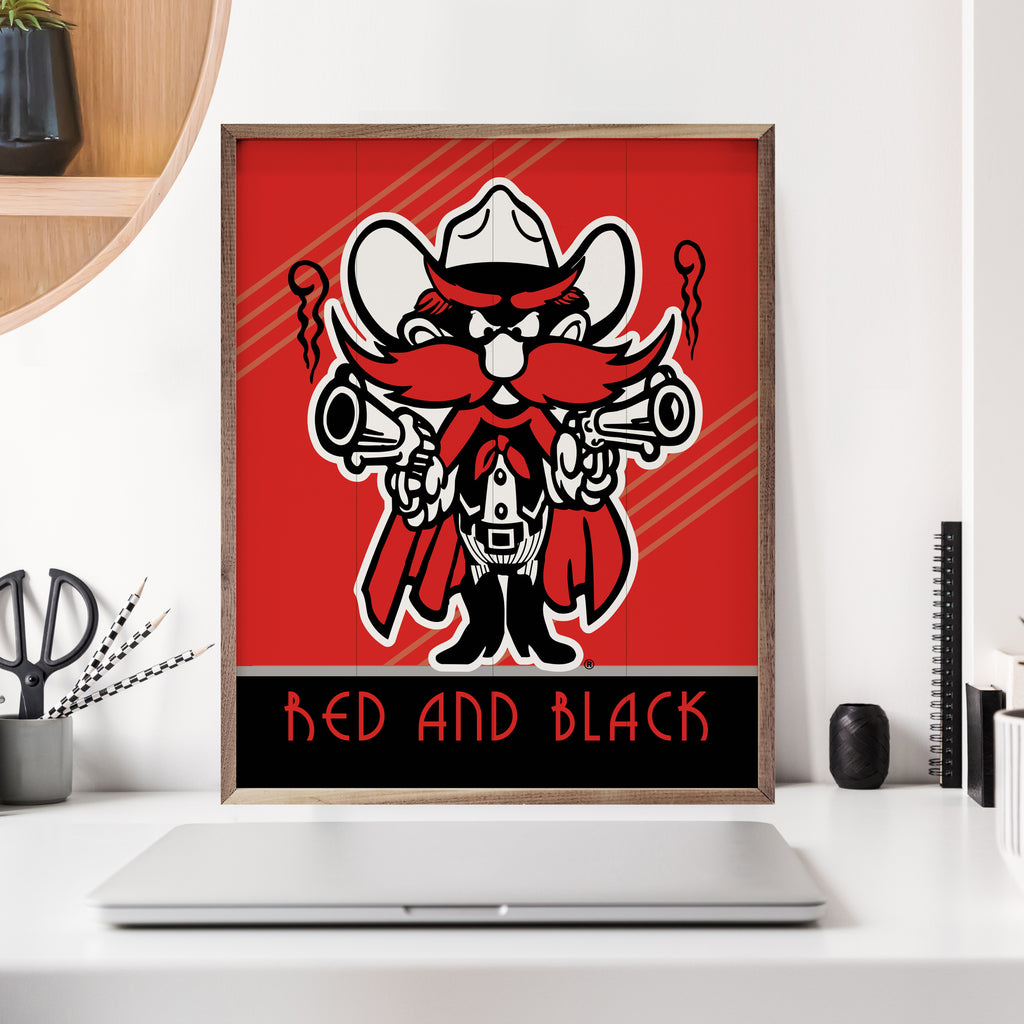 Retro Poster Texas Tech 16x20 / Red
