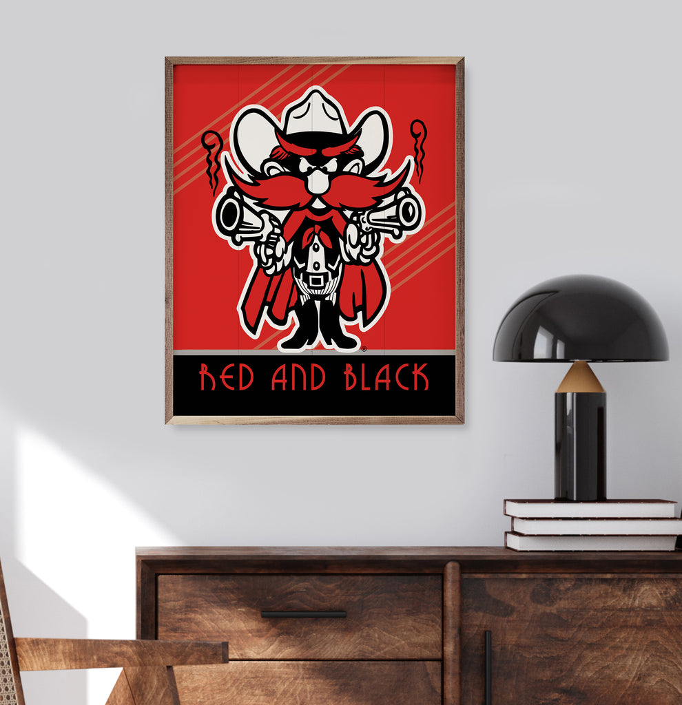 Retro Poster Texas Tech 16x20 / Red