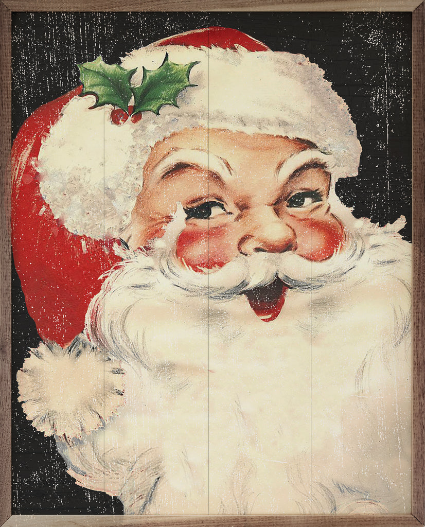 Rosy Cheeks Santa Black 16x20 / Black