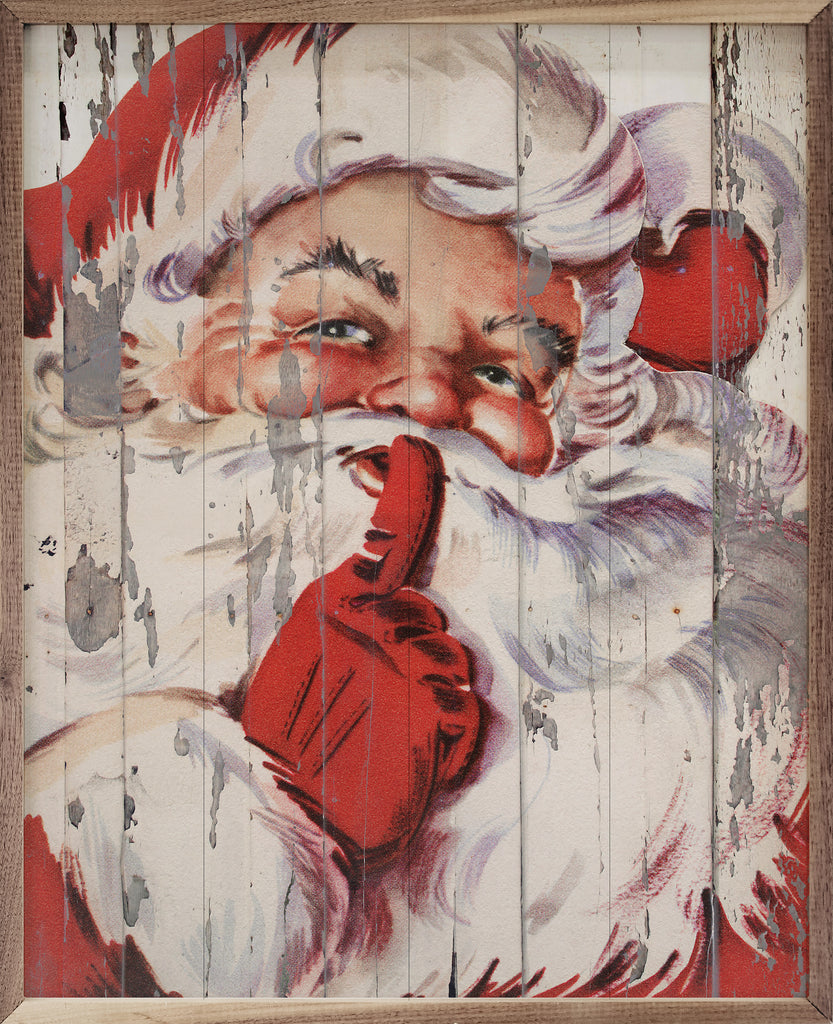 Santa Be Quiet Shh 16x20 / Whitewash