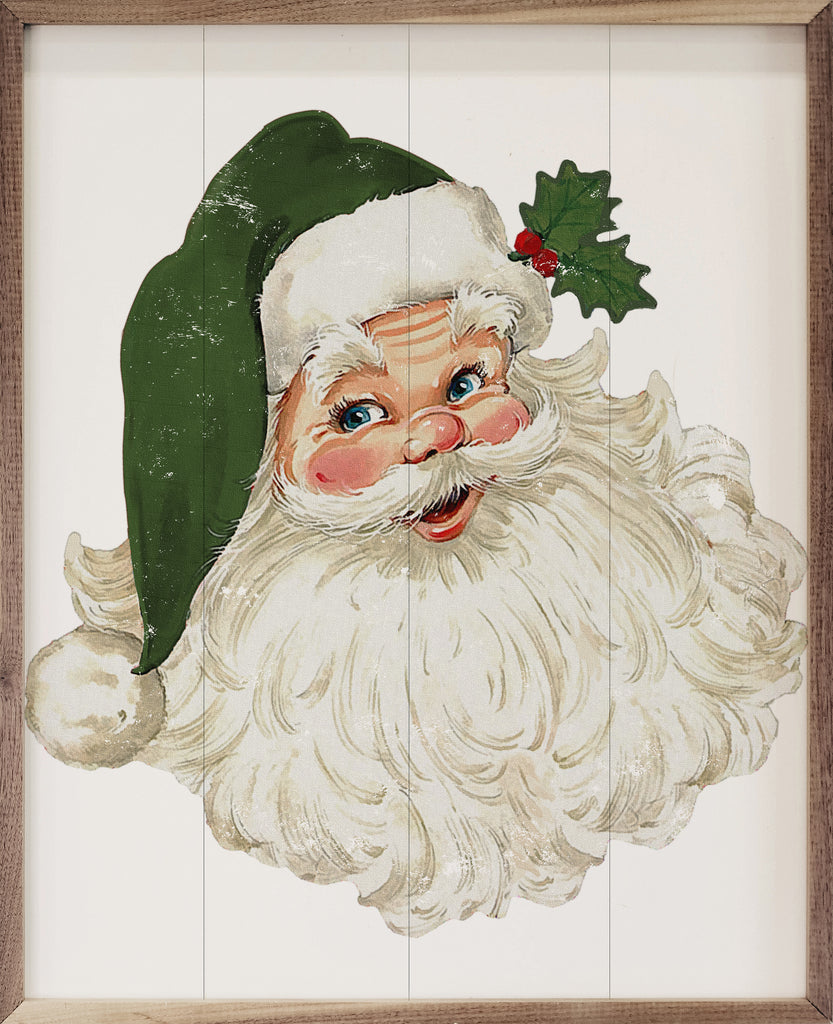 Santa Green Hat 16x20 / White