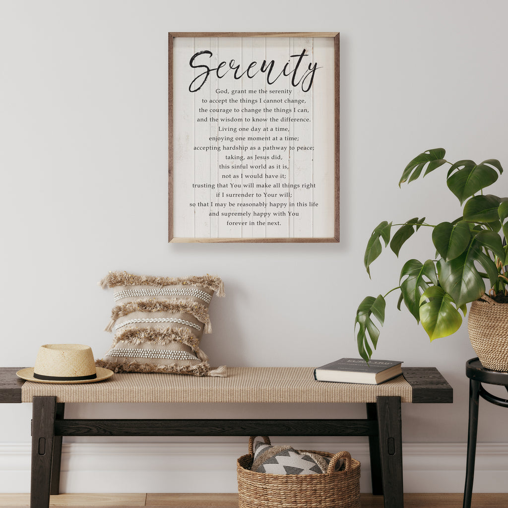 Serenity Prayer Whitewash 16x20 / Whitewash