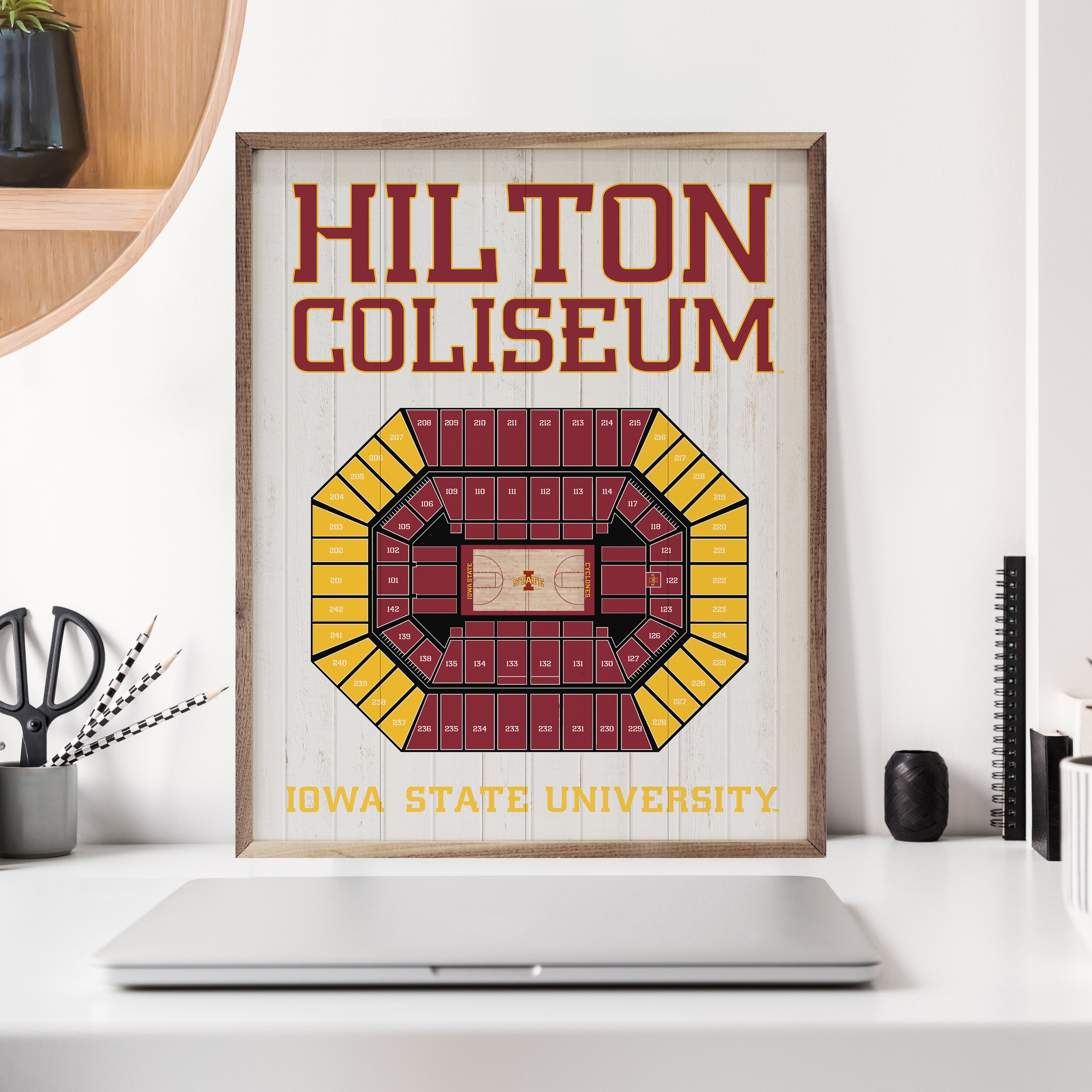 Stadium Seating Basketball White Iowa State 16x20 / White