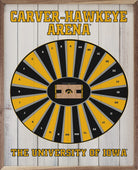 Stadium Seating Basketball Iowa Whitewash 16x20 / Whitewash