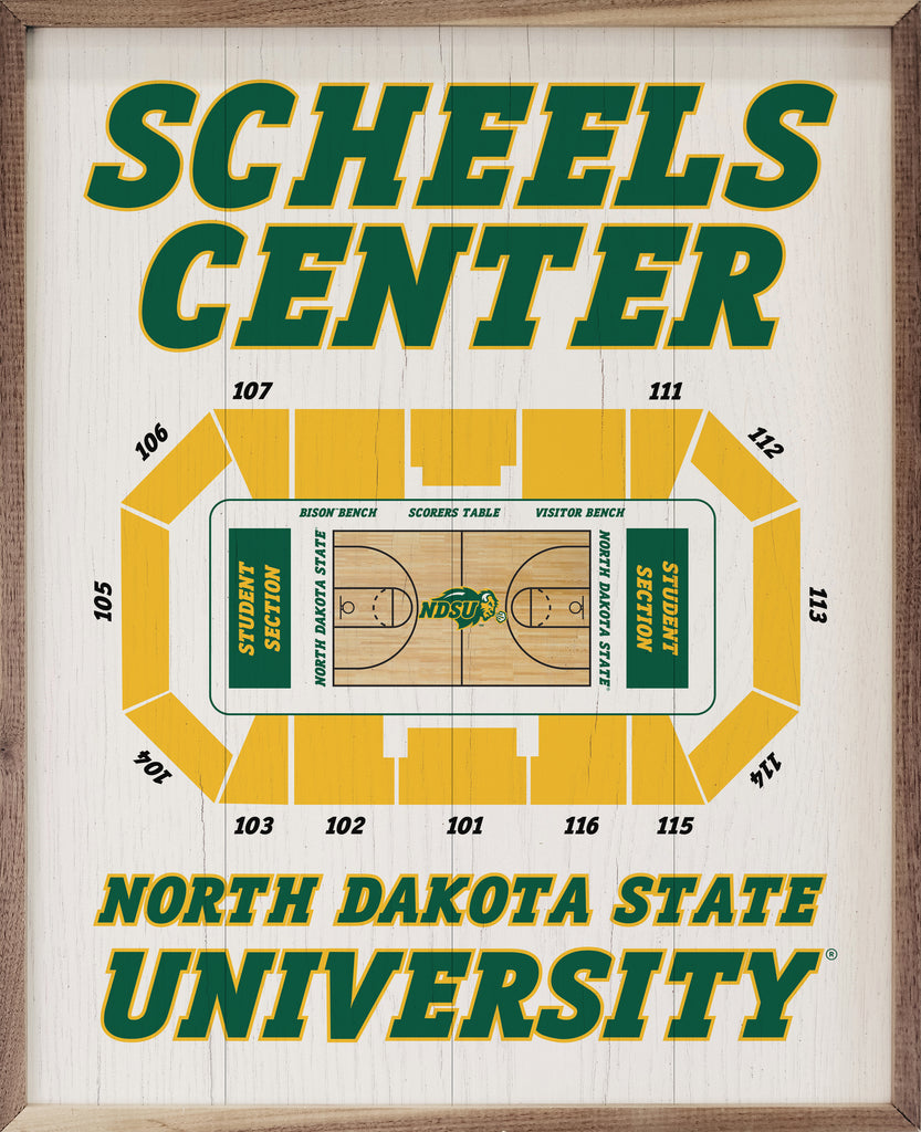 Stadium Seating Basketball North Dakota State 16x20 / White