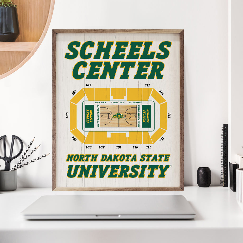 Stadium Seating Basketball North Dakota State 16x20 / White