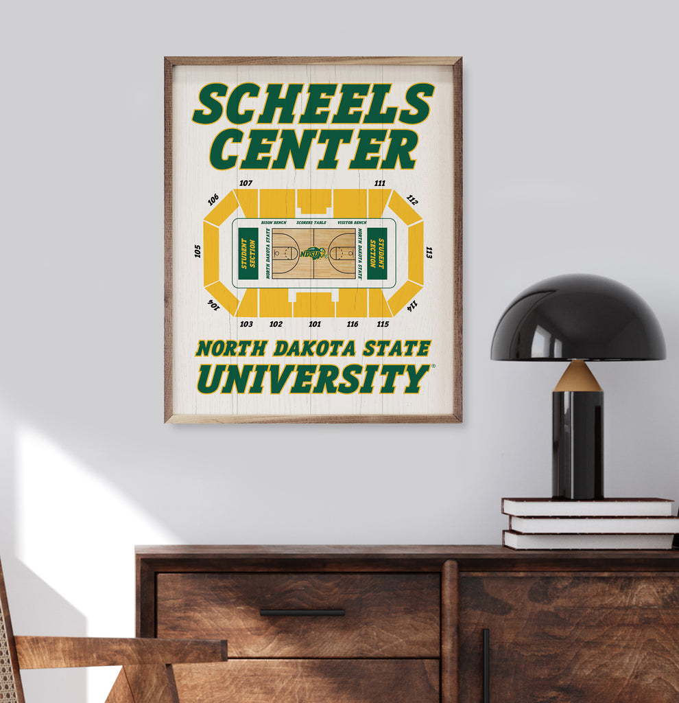 Stadium Seating Basketball North Dakota State 16x20 / White