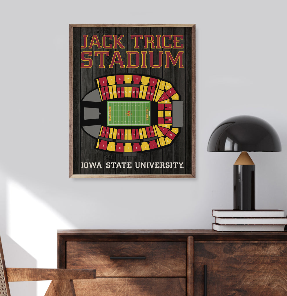 Stadium Seating Football Black Iowa State 16x20 / Black