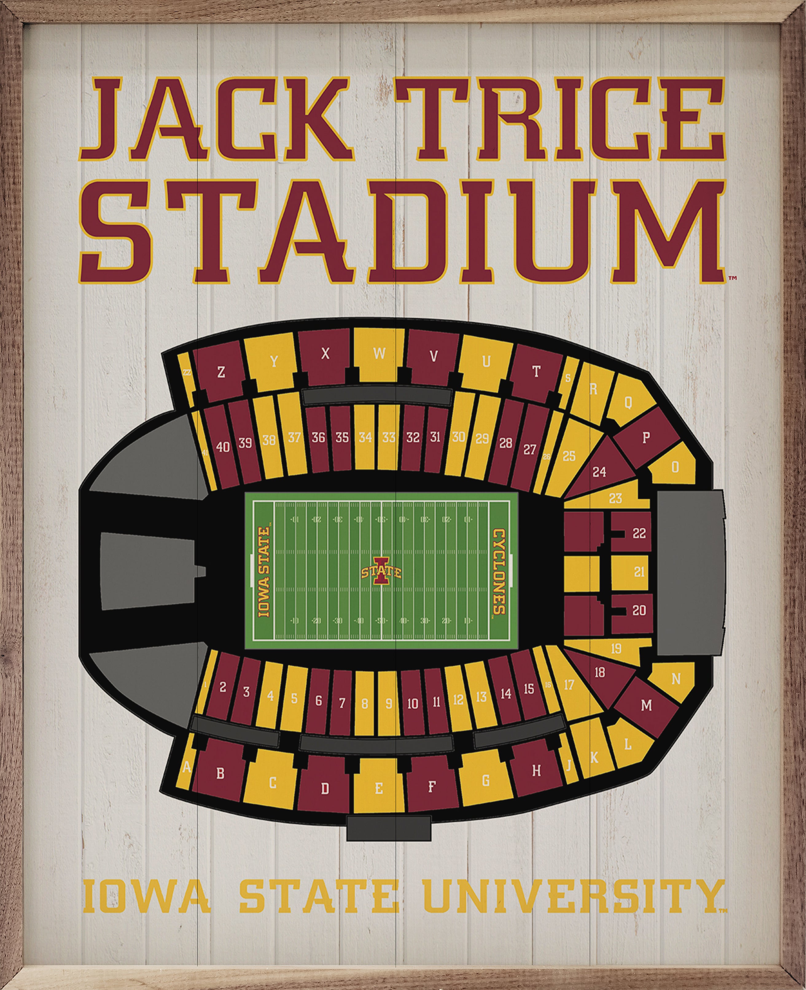 Stadium Seating Football White Iowa State 16x20 / White