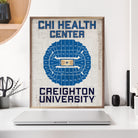 Stadium Seating Basketball Creighton 16x20 / White
