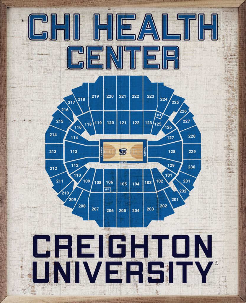 Stadium Seating Basketball Creighton 16x20 / White