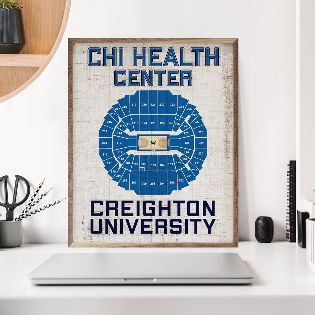 Stadium Seating Basketball Creighton 16x20 / White