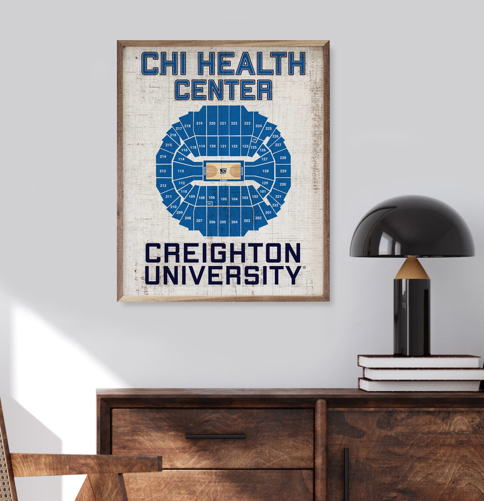 Stadium Seating Basketball Creighton 16x20 / White