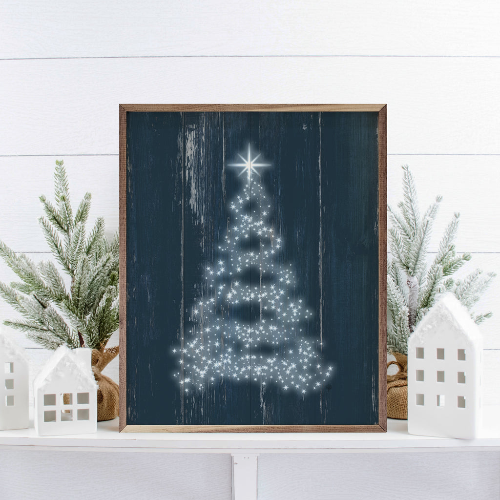 Star Tree Blue 16x20 / Blue