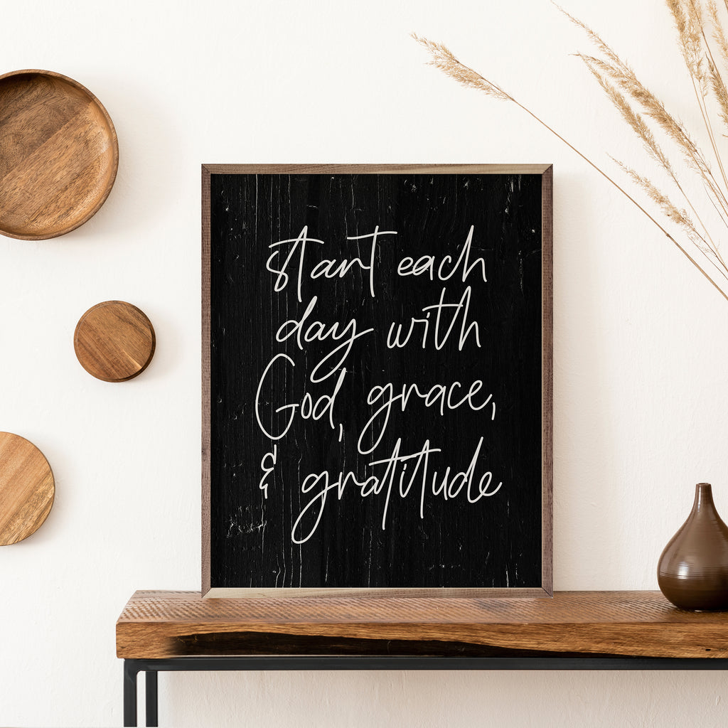 Start Each Day Black 16x20 / Black