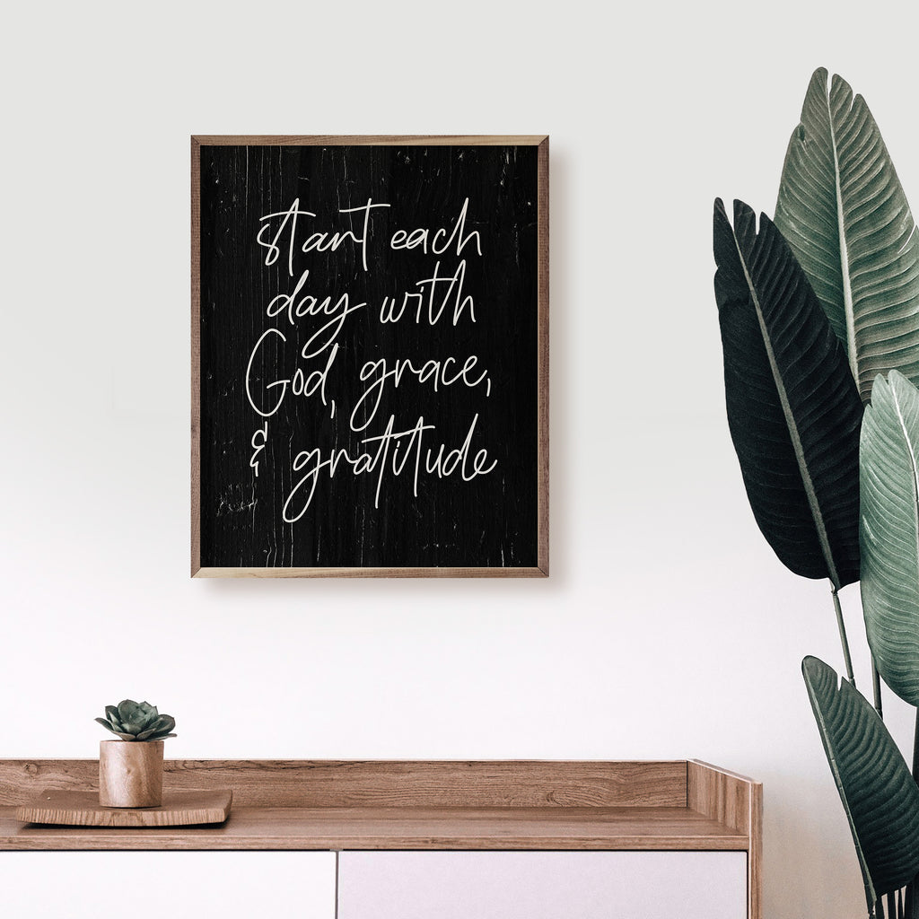 Start Each Day Black 16x20 / Black