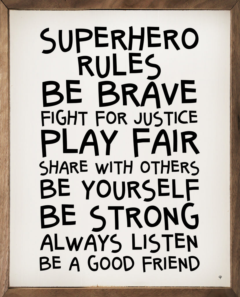 Superhero Rules White 16x20 / White