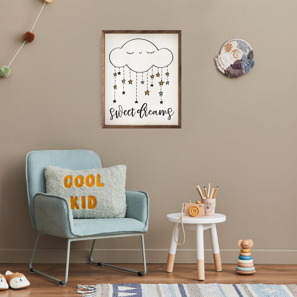 Sweet Dreams Cloud Stars White 16x20 / White