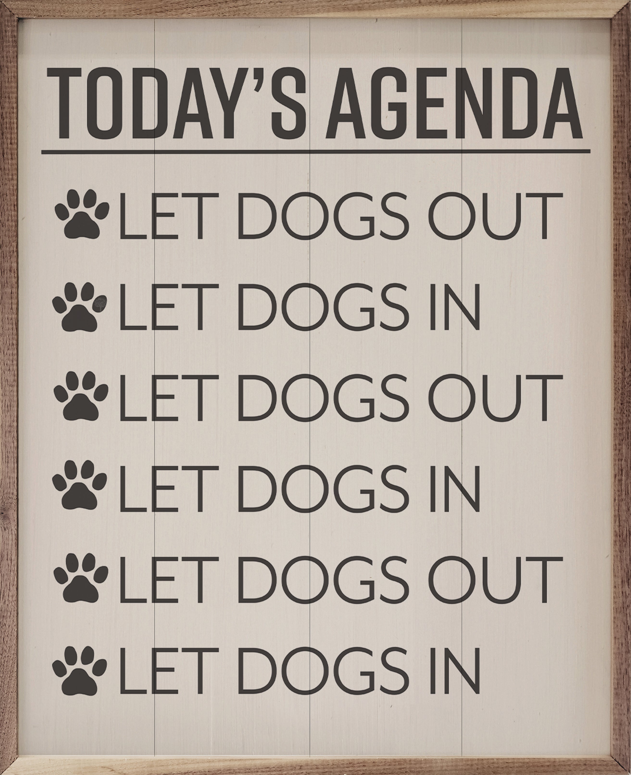 Today's Agenda Paws White 16x20 / White