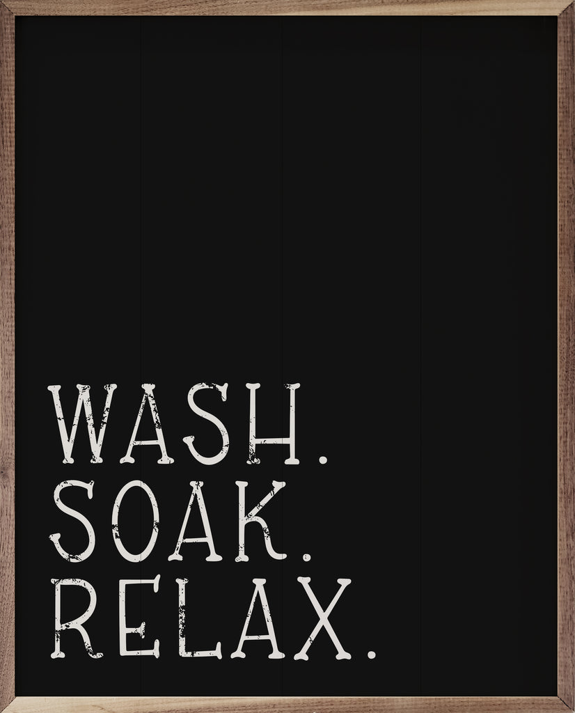 Wash Soak Relax Black 16x20 / Black