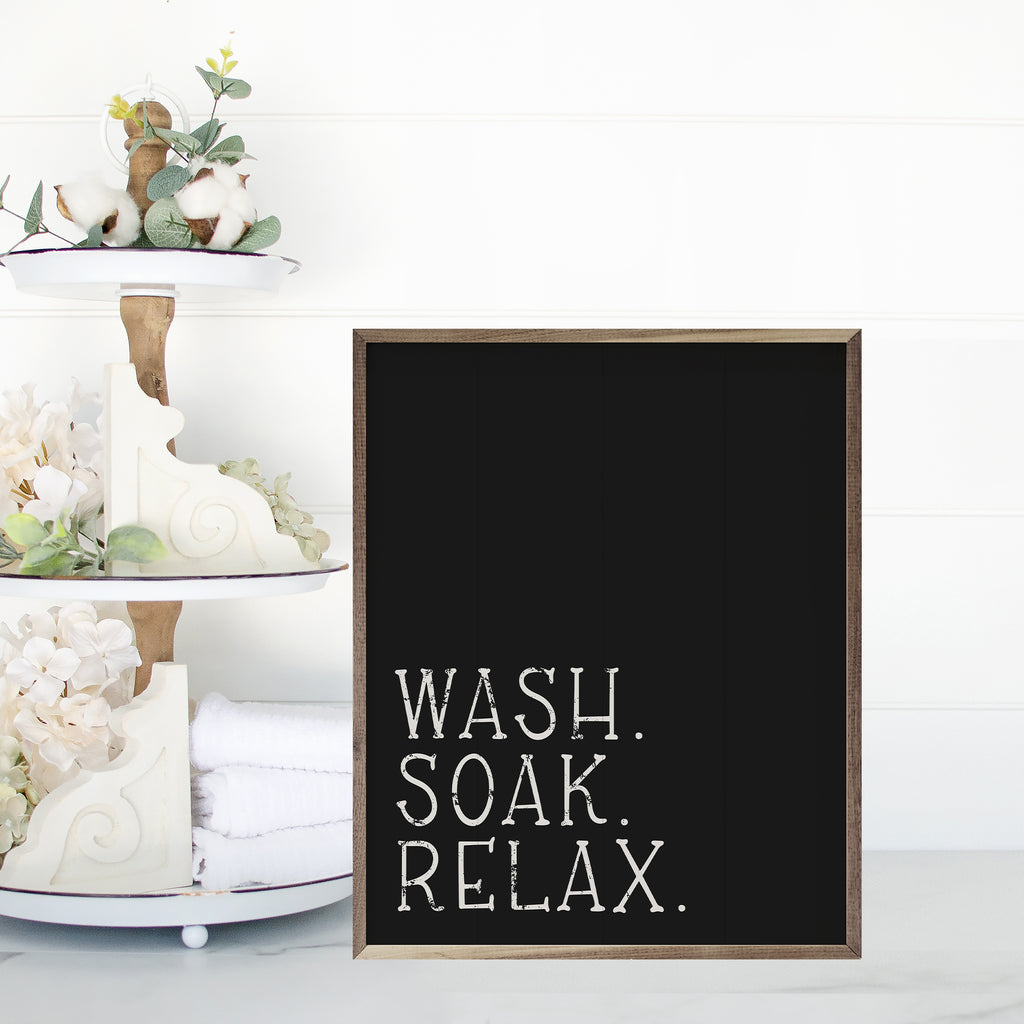 Wash Soak Relax Black 16x20 / Black