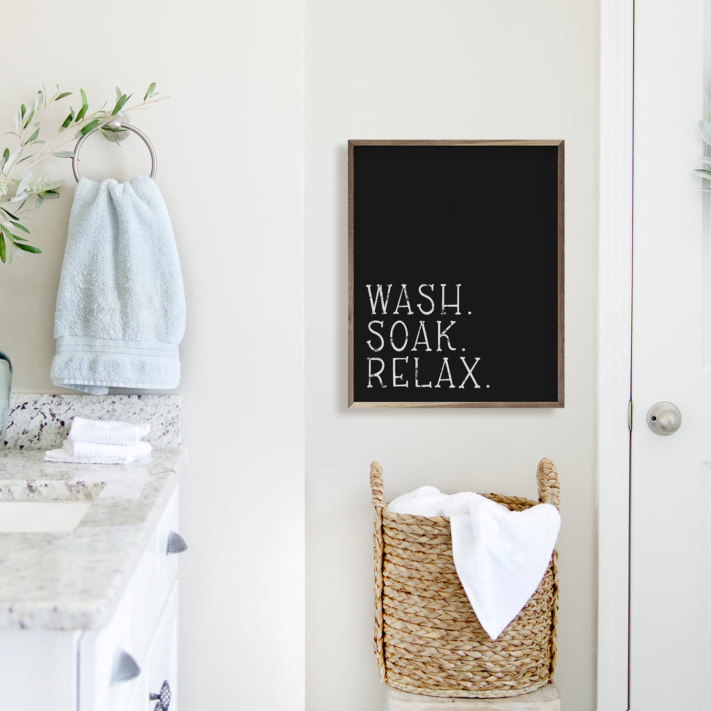 Wash Soak Relax Black 16x20 / Black