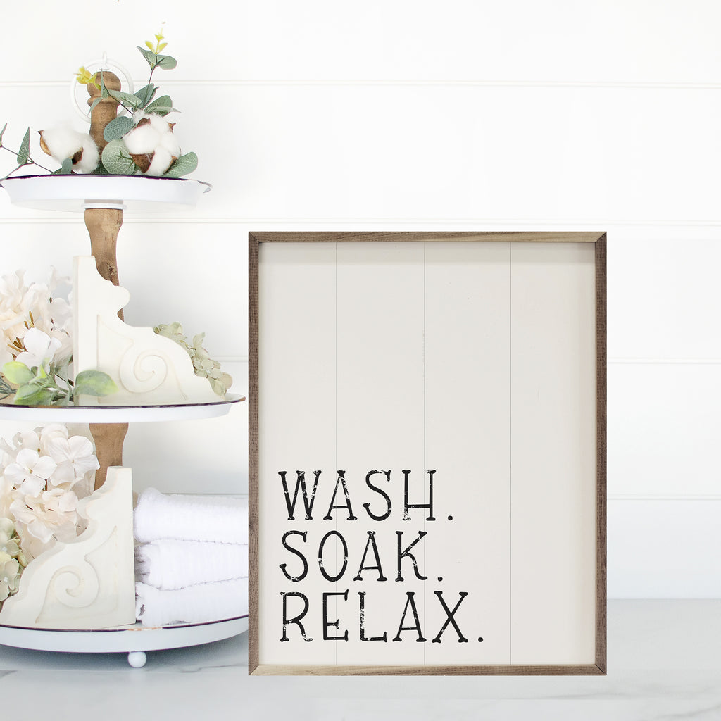 Wash Soak Relax White 16x20 / White