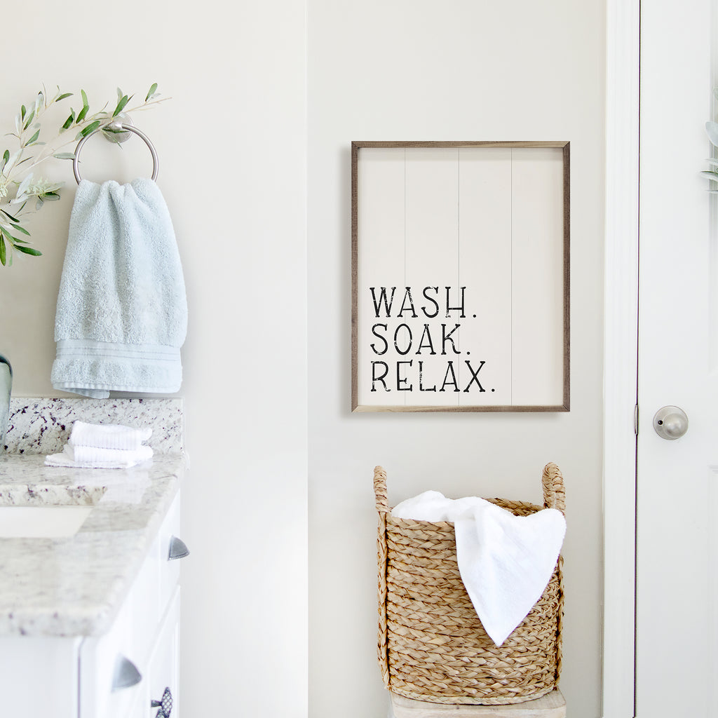 Wash Soak Relax White 16x20 / White
