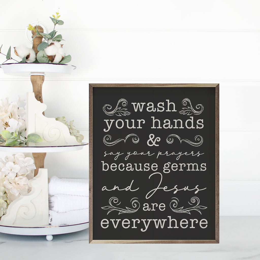 Wash Your Hands Black 16x20 / Black