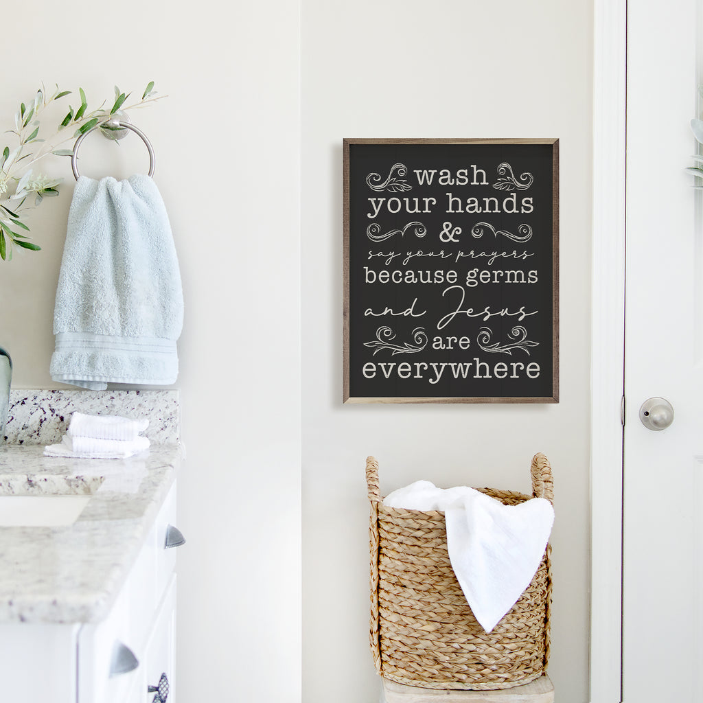 Wash Your Hands Black 16x20 / Black