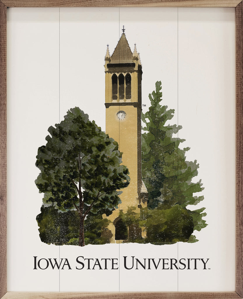 Watercolor Campanile Iowa State 16x20 / White