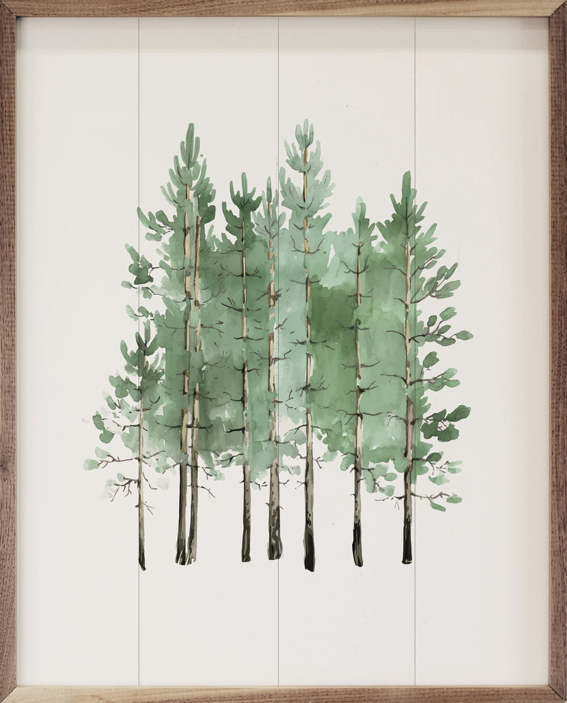Watercolor Coniferous 16x20 / White