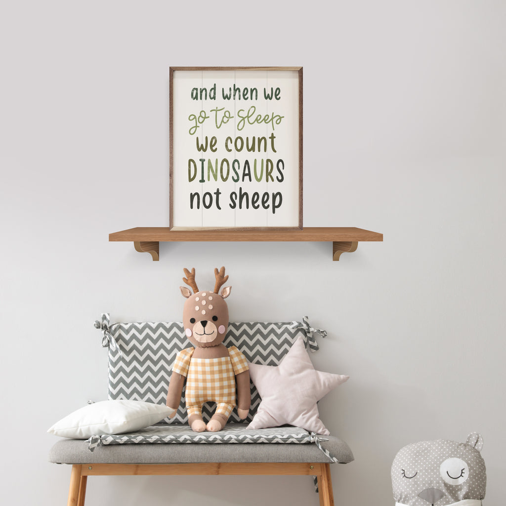 We Count Dinosaurs Not Sheep White 20x16 / White