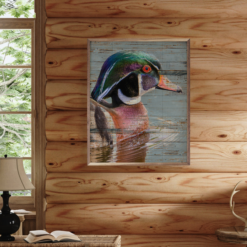 Wood Duck Blue 16x20 / Blue