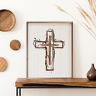 Wooden Cross Border With Greenery Vine 16x20 / White