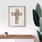 Wooden Cross Border With Greenery Vine 16x20 / White