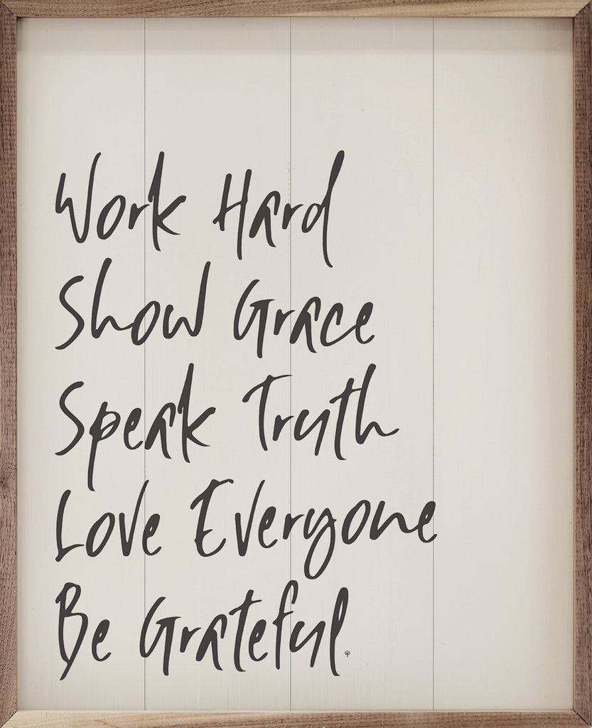 Work Hard Show Grace 16x20 / White
