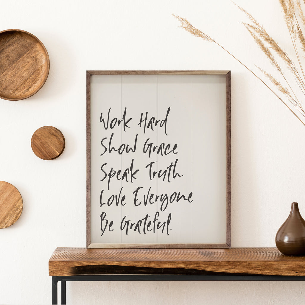 Work Hard Show Grace 16x20 / White
