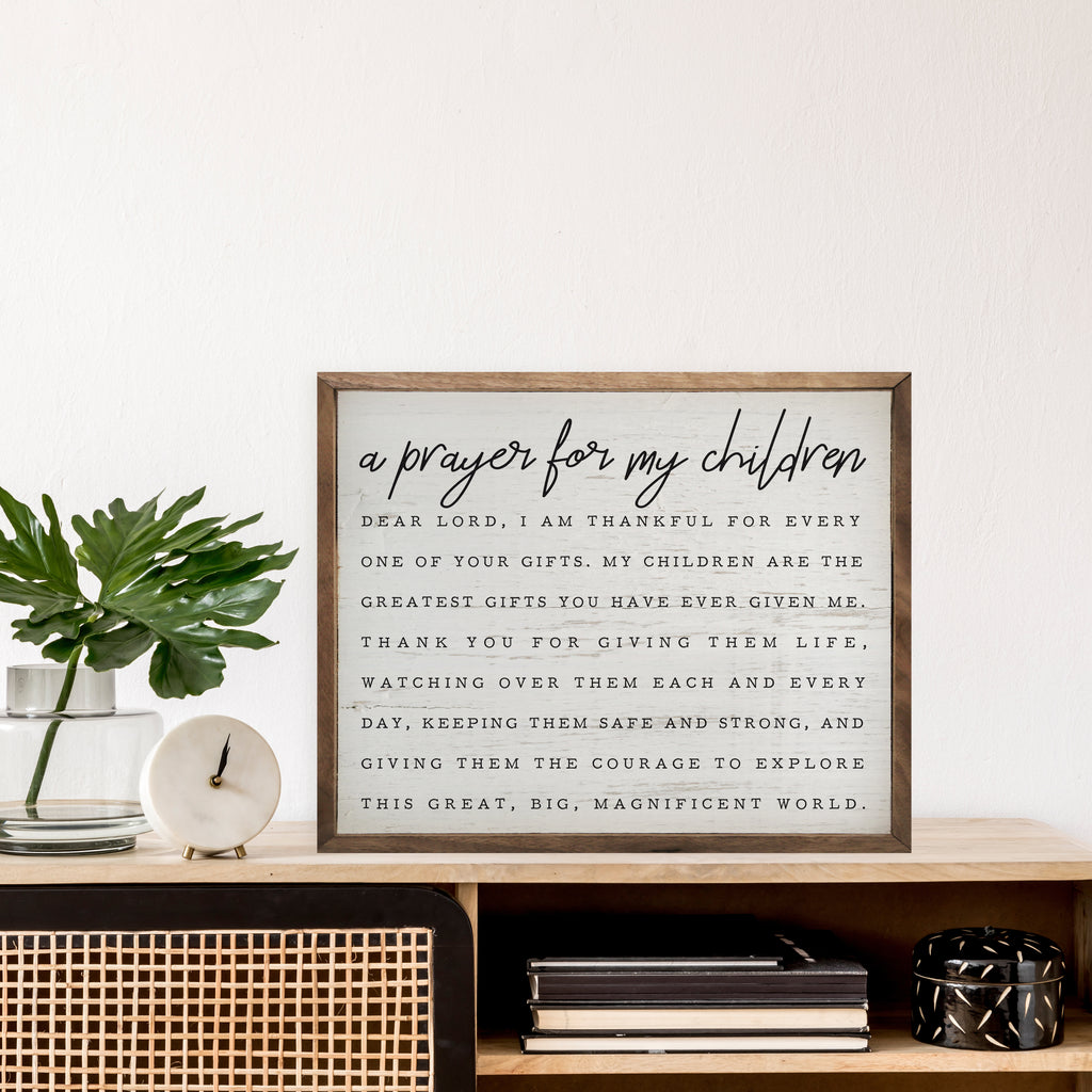 A Prayer For My Children Whitewash 16x20 / Whitewash