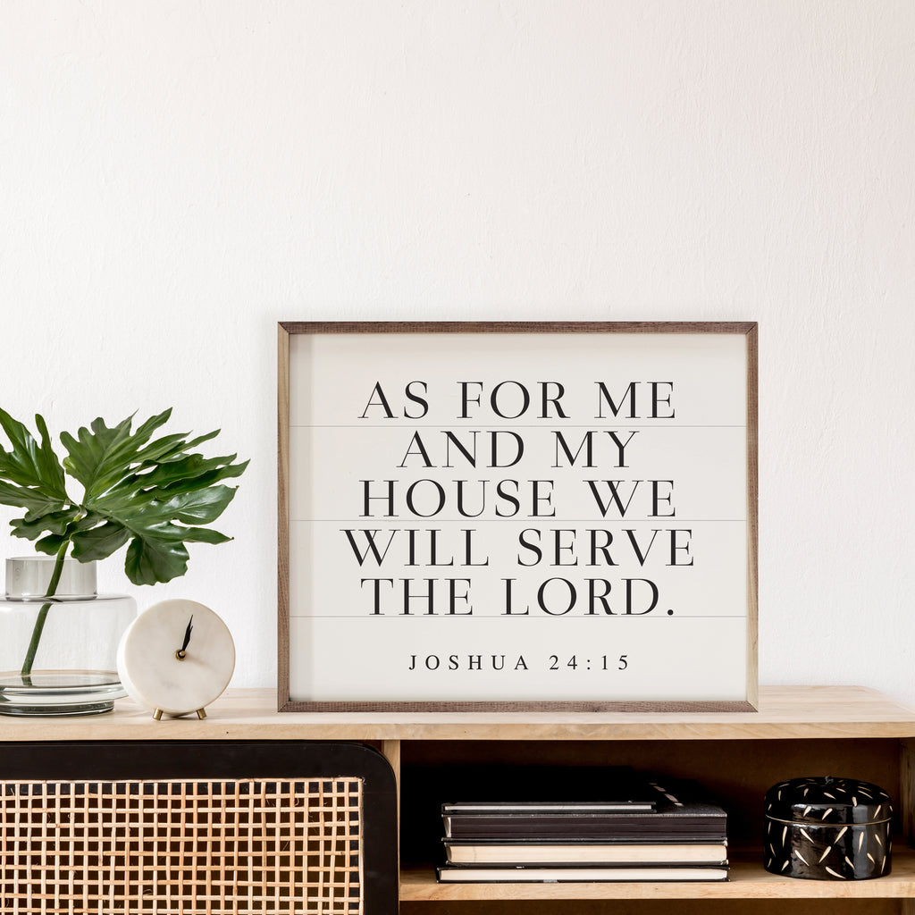 As For Me And My House Joshua 24 15 Horizontal White 20x16 / White