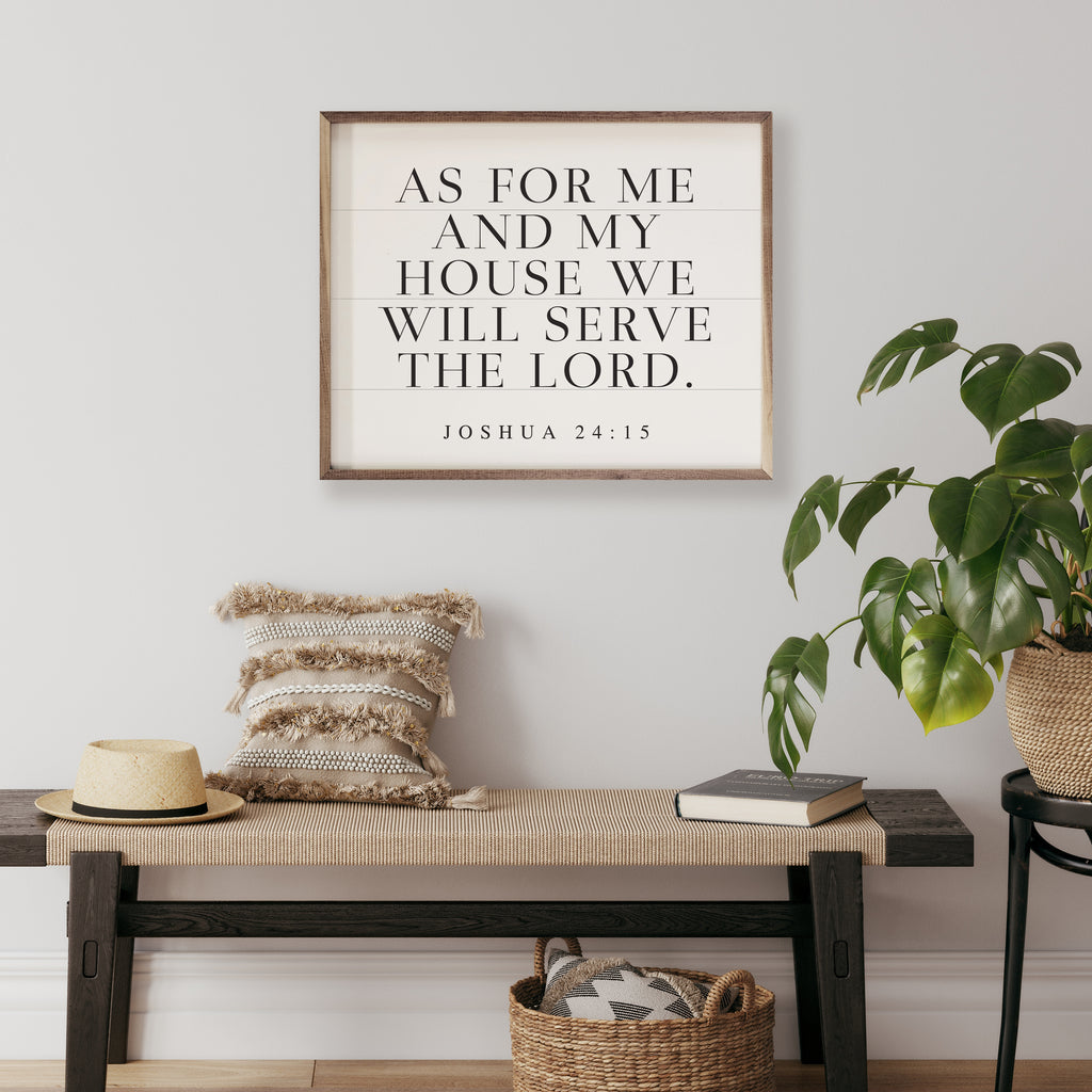 As For Me And My House Joshua 24 15 Horizontal White 20x16 / White