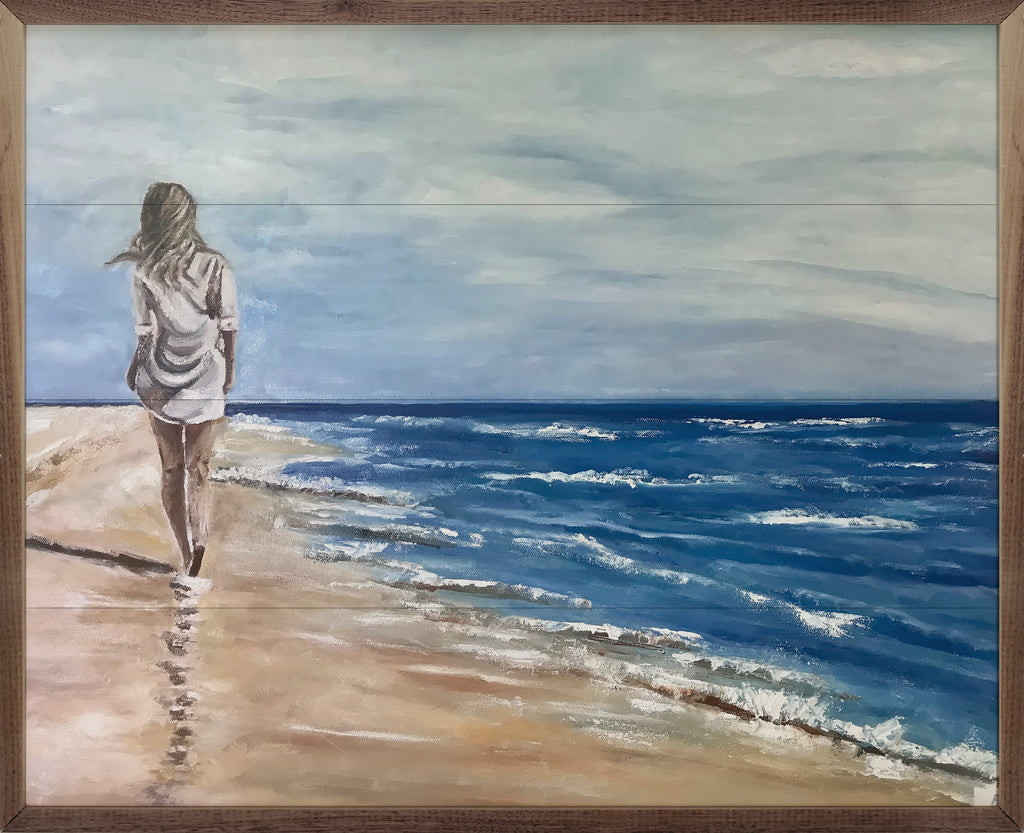 Beach Stroll By Annette Beraud-Battaglia 20x16 / Multi-Color