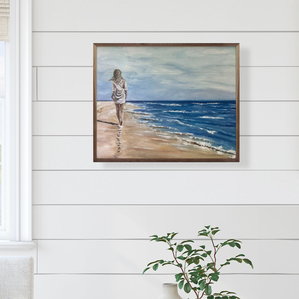 Beach Stroll By Annette Beraud-Battaglia 20x16 / Multi-Color