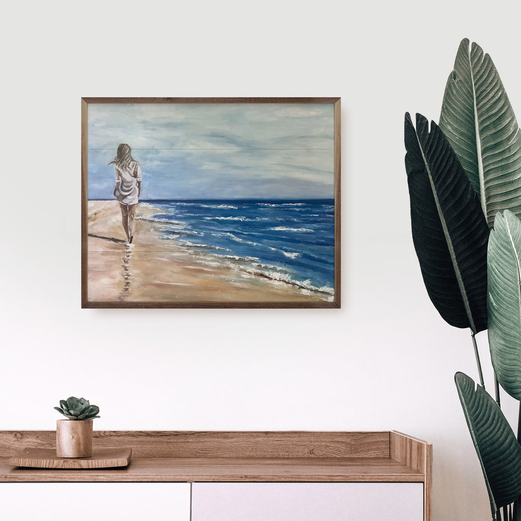 Beach Stroll By Annette Beraud-Battaglia 20x16 / Multi-Color