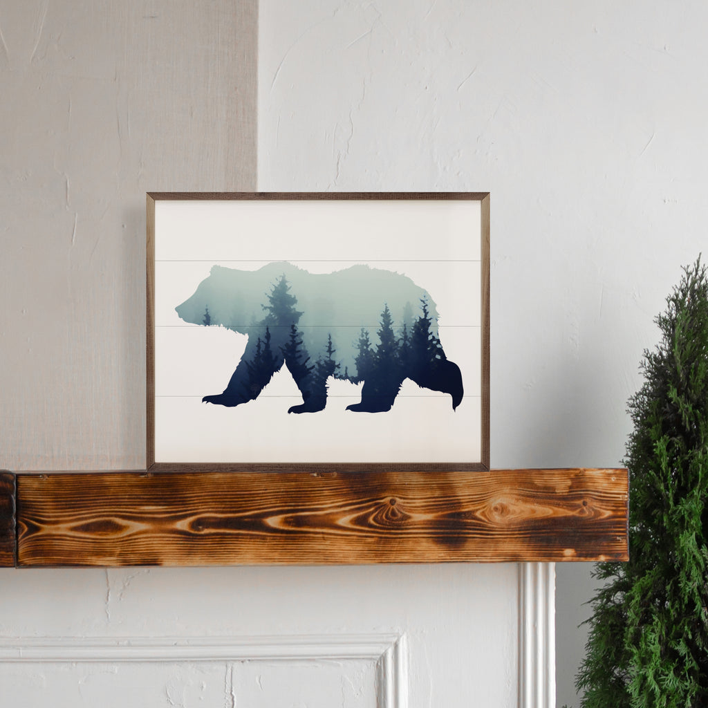 Bear Silhouette 20x16 / White